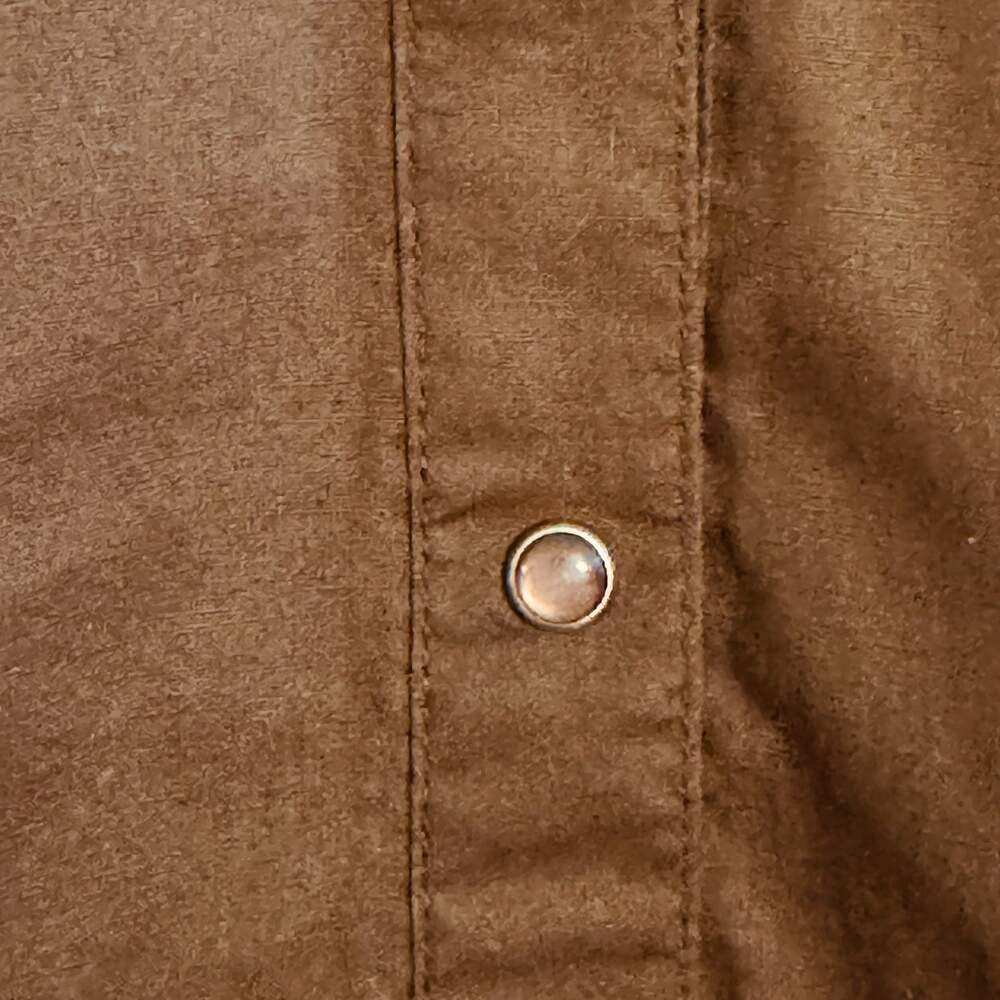 Stetson Womens Brown Long Sleeve Western Snap Shirt with Floral Embroidery L - Picture 8 of 13